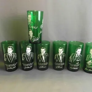 1950's Anchor Hocking Green Glass Tumblers