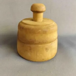 Vintage Wood Butter Mold Press - Cylindrical