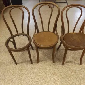 3 Vintage Bentwood Bistro Chairs - Sturdy - Good