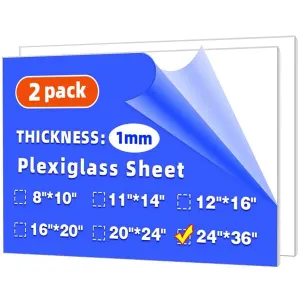 KERTLOU Acrylic Sheets 24x36 2 Pk