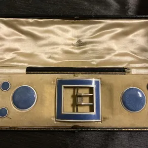 Blue Enamel Belt Set