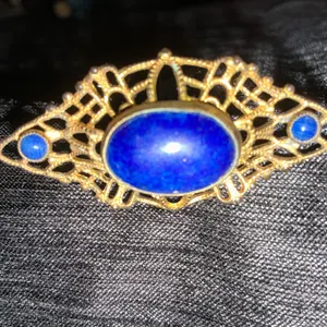 Gold-Tone Stick Pin With Blue Cabochon