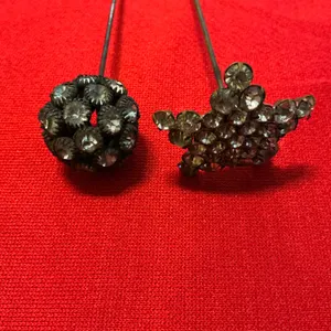 Metal Hatpins with Rhinestones