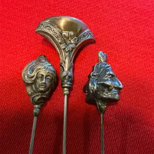 Three Silver Hatpins