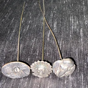 Three Metal Hat Pins