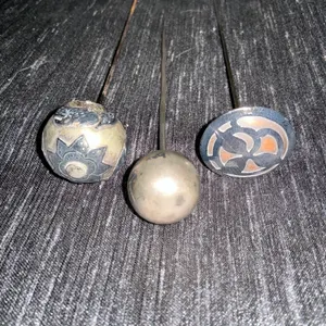Three Metal Hatpins