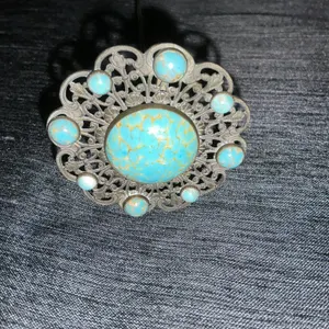 Brass Hat Pin with Turquoise
