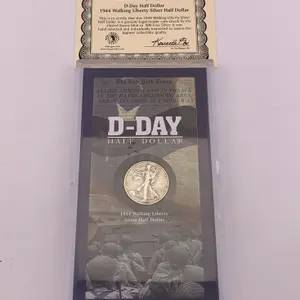 1944 United States Walking Liberty Half Dollar – D‑Day Commemorative Display w/ COA