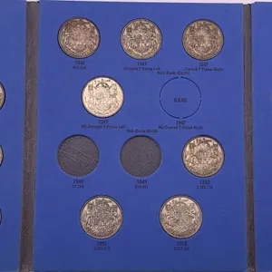 1937–1959 Canada 50 Cents Coin Album – Partial Silver Half Dollar Collection