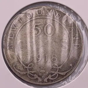 1918 Newfoundland 50 Cents Silver Coin