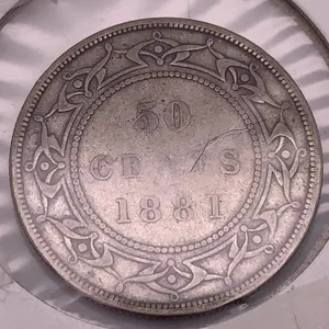 1881 Newfoundland 50 Cents – Queen Victoria Silver Coin