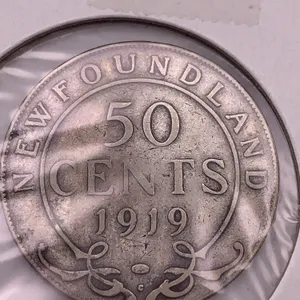 1919 Newfoundland 50 Cents – George V Silver Coin