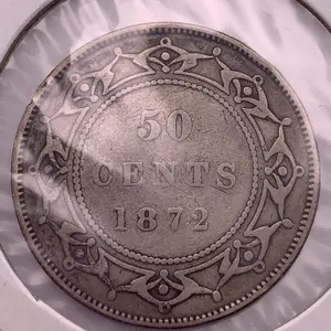 1872 Newfoundland 50 Cents – Queen Victoria Silver Coin