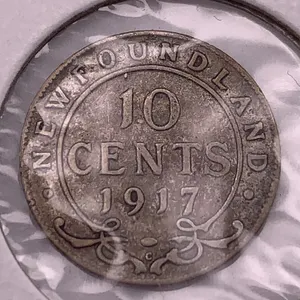 1917 Newfoundland 10 Cents – George V Silver Coin