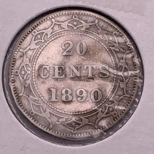 1890 Newfoundland 20 Cents Silver Coin