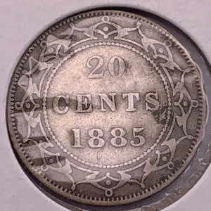 1885 Newfoundland 20 Cents Silver Coin