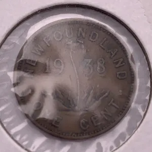 1938 Newfoundland 1 Cent Coin – King George VI, Bronze