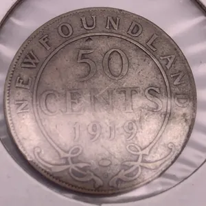 1919 Newfoundland 50 Cents Silver Coin – King George V