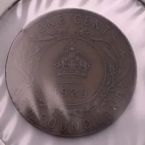 1929 Newfoundland 1 Cent Coin – King George V, Bronze