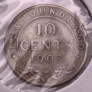 1903 Newfoundland 10 Cents Silver Coin