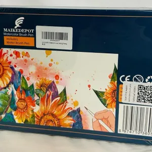 NEW MAIKEDEPOT Watercolor Brush Pen Set, 96 Colors, Water-Based, Flexible Nylon Tips, Barcode 6974710360553