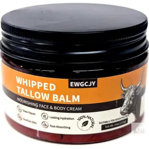 NEW EWGCJY Premium Grass-Fed Beef Tallow Balm – Whipped Tallow & Honey Moisturizer | Organic Face & Body Cream with Shea, Jojoba & Calendu