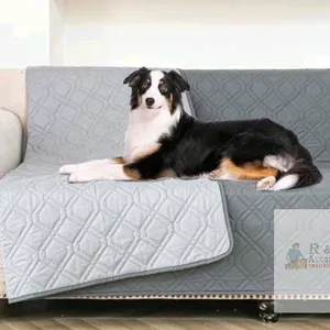 New Double-Sided Waterproof Dog Bed Cover Pet Blanket with Anti-Slip Back for Furniture Bed Couch Sofa Reversible (132x208cm, Grey)