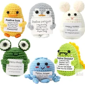 6-Piece Positive Affirmation Crochet Animals Set, Amigurumi Plush, BOFBR67HSX, Multicolor,