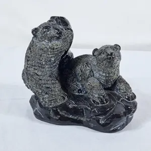 Aardvark 1972 Soapstone Polar Bear Carving - 6"H