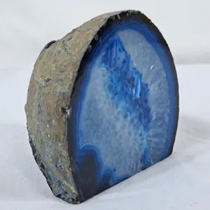 Blue Agate Geode Candle Holder