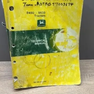 John Deere 8450-8650 Tractors Technical Manual.