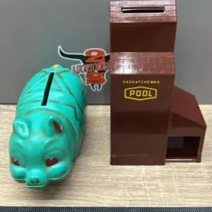 2 Vintage Plastic Coin Banks.
