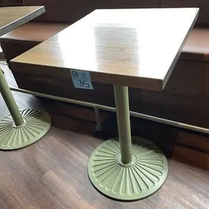 Tall Single Pedestal Restaurant Table, 36.5” tall, 30x24”, 1-3/4” thick, metal base
