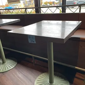 Tall Single Pedestal Restaurant Table, 36.5” tall, 30x24”, 1-3/4” thick, metal base