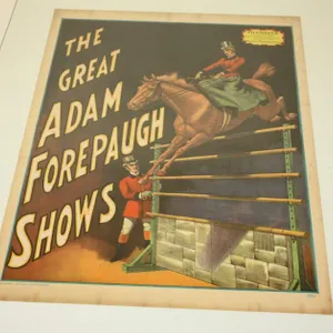 Vintage 1960 Great Adam Forepaugh Shows Circus Poster,