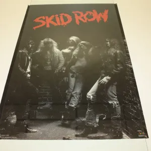 Vintage 1989 Skid Row Hair Metal Rock Band Promotional Poster,