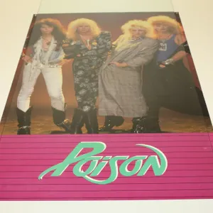 Vintage 1987 Poison Hair Metal Rock Band Promotional Poster,