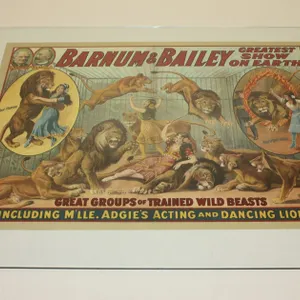 Vintage Barnum & Bailey “Greatest Show On Earth” Trained Wild