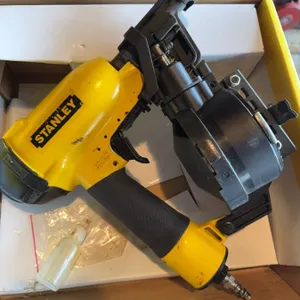 Stanley SRN175 coil roofing nailer with a capacity for 3/4" to 1-3/4" (19-45mm) nails. Includes the 