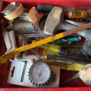 Husky tool box that comes full of various tools. The tool box and its full contents are included as 