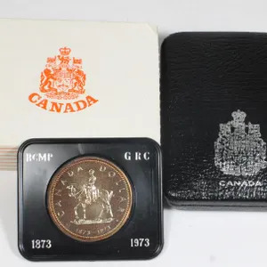 #48 1973 Canadian Silver Dollar Cased RCMP Mountie