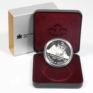#43 1987 Canadian Silver Dollar Cased Davis Strait