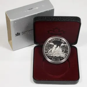 #44 1989 Canadian Silver Dollar Cased Davis Strait
