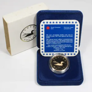 #45 1987 Proof Edition Canadian Dollar Loonie w/
