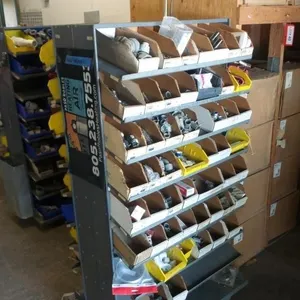 Industrial Parts Bin Rack w/ Mixed Fittings