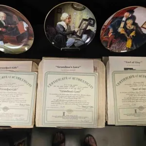 3 Norman Rockwell plates; Golden Moments series