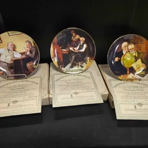 3 Norman Rockwell plates; Golden Moments series