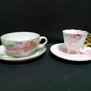Nippon & Takiro Japan footed teacup/saucer sets