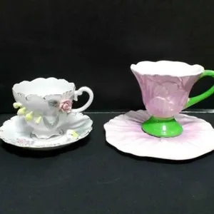 Teleflora & floral porcelain teacup/saucer sets