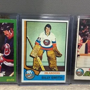 3 Billy Smith NY Islanders Hockey Cards. *SC